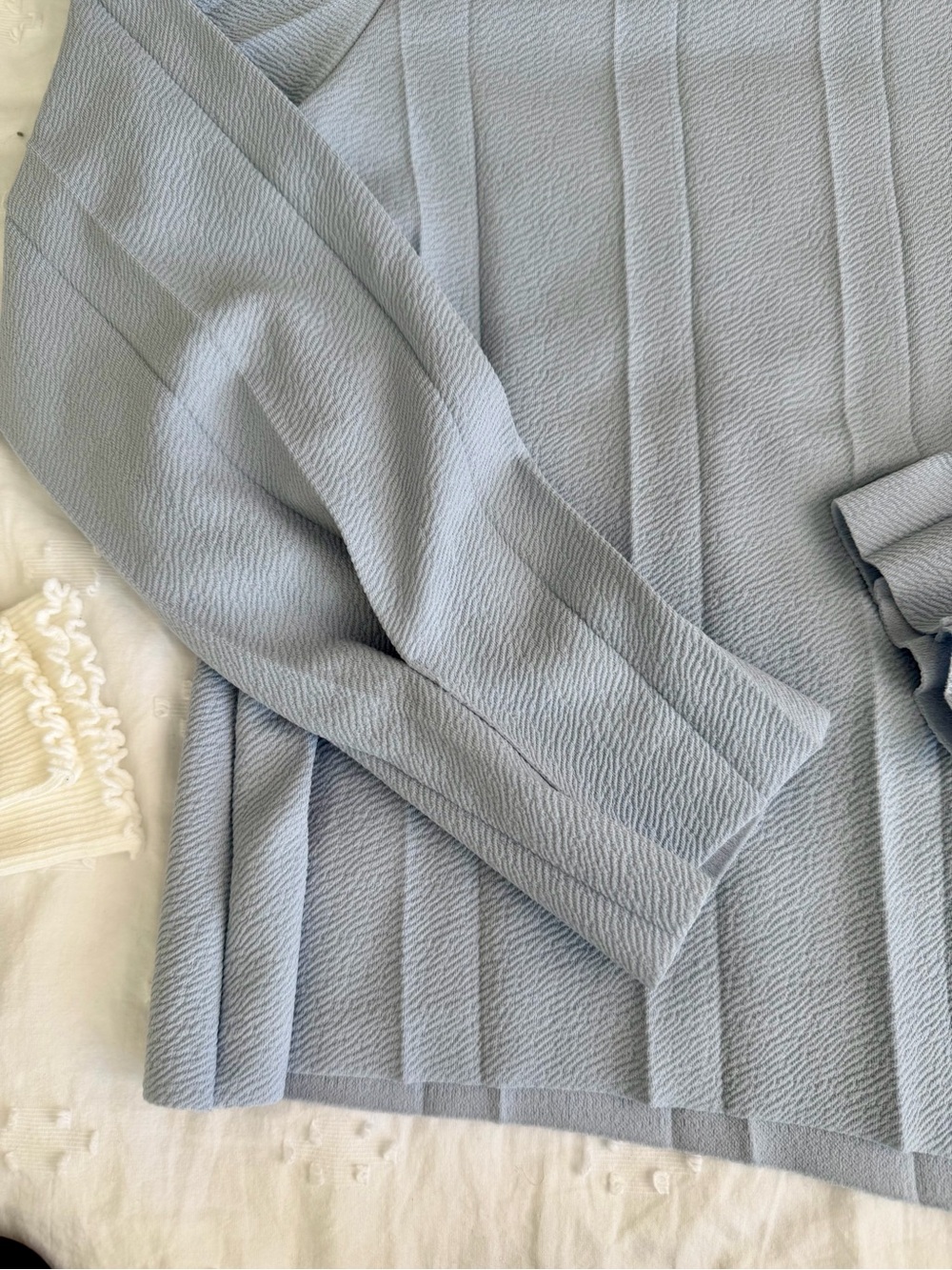OAK + FORT Pale Blue Ribbed Long-Sleeve Top - Picture 2 of 5